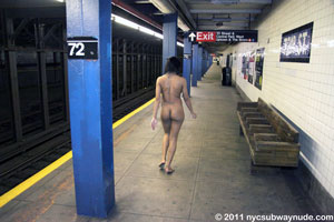 Viola Naked at 72nd Street/Central Park West New York City Subway