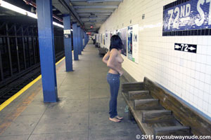 Viola full public nudity New York City Subway 72nd Street and Central Park West beautiful young girl nycsubwaynude spread pussy ass tits