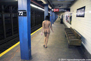 Viola full public nudity New York City Subway 72nd Street and Central Park West beautiful young girl nycsubwaynude spread pussy ass tits